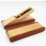 Pen Manufacturer - Wooden Fine Fountain with Display Case Ink Pen Gift Set with Wood Single Pen Holder