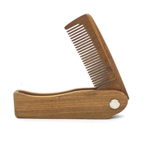 Beard Comb Manufacturer - Custom logo Wooden Sandalwood Folding