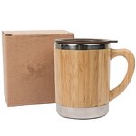 Coffee Mug Manufacturer - Wholesale Custom Stainless Steel Bamboo Natural Wooden Tea Cup with Lid