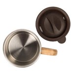 Coffee Mug Manufacturer - Wholesale Custom Stainless Steel Bamboo Natural Wooden Tea Cup with Lid