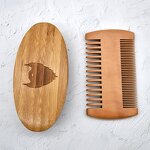 Beard Grooming Kit Manufacturer - Custom Facial Hair Beard Comb and Brush Set Men's Beard Shaping Tool Wooden Comb