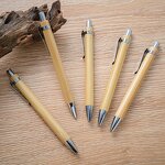 Pen Manufacturer - Wholesale Custom Logo Promotional Gifts Ink 1mm Sustainable Eco-Friendly Bamboo Retractable Ballpoint