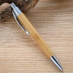 Pen Manufacturer - Laser Engraving Logo Bamboo Retractable Ballpoint Black Ink Refills for Promotional Gift