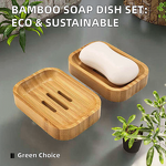 Soap Case Manufacturer - Custom Rectangular Natural Bamboo Holder Eco-Friendly Sustainable Bathroom Set