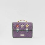 Kid's Backpack Manufacturer - New Purple Flower Canvas Quilted Embroidered