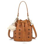 Crossbody Bucket Bag Manufacturer - Women's Printed Hand-held Fashion Barrel-Shaped Single Portable with Open Closure and Polyester Lining