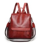 PU Backpack Manufacturer - 2021 New Simple Personality Waterproof Anti-theft Korean Casual All-match Soft Leather for Women