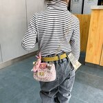 Coin Purse Manufacturer - Children's Cute Cartoon Flower Woven Shoulder Small Fragrance Messenger Baby Candy Bag