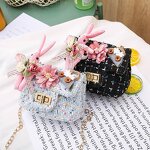 Coin Purse Manufacturer - Children's Cute Cartoon Flower Woven Shoulder Small Fragrance Messenger Baby Candy Bag