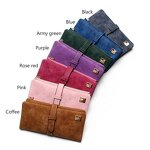 Wallet Manufacturer - 2020 Hot Selling Long Design Two Fold Zipper Nubuck Leather Purse