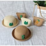 Coin Purse Manufacturer - Cute Princess Fashion Mini One-shoulder Children's Hand-woven Messenger Straw Beach Bag