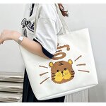 Canvas Tote Bag Manufacturer - Large Capacity Animal Print Doraemon Tiger Student Shopping