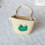 Coin Purse Manufacturer - Cute Princess Fashion Mini One-shoulder Children's Hand-woven Messenger Straw Beach Bag