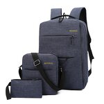 Backpack Manufacturer - Men's Business Korean Version Casual Simple Fashion Three-piece with USB Charging Port
