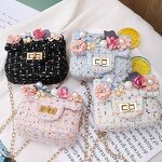 Coin Purse Manufacturer - Children's Cute Cartoon Flower Woven Shoulder Small Fragrance Messenger Baby Candy Bag