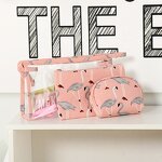 Travel Cosmetic Storage Bag Manufacturer - Factory Wholesale New Fashion Transparent PVC Portable Three-piece Set