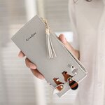 Women Wallet Manufacturer - Customized Cute Animal Embroidered PU Leather Long Slim