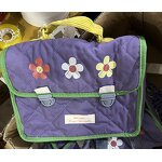 Kid's Backpack Manufacturer - New Purple Flower Canvas Quilted Embroidered