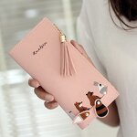 Women Wallet Manufacturer - Customized Cute Animal Embroidered PU Leather Long Slim