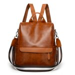PU Backpack Manufacturer - 2021 New Simple Personality Waterproof Anti-theft Korean Casual All-match Soft Leather for Women