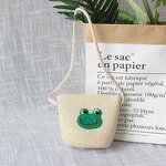 Coin Purse Manufacturer - Cute Princess Fashion Mini One-shoulder Children's Hand-woven Messenger Straw Beach Bag