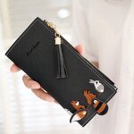 Women Wallet Manufacturer - Customized Cute Animal Embroidered PU Leather Long Slim