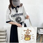 Canvas Tote Bag Manufacturer - Large Capacity Animal Print Doraemon Tiger Student Shopping