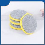 Dishwashing Sponge Manufacturer - Black and White Checkered Kitchen Double-Sided Polyester Brush for Pot Cleaning Household