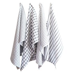 Cotton Napkin Manufacturer - Wholesale Reusable Soft Printed Plaid Stripes Woven Quick-Dry Home Kitchen Towel