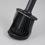 Toilet Brush Manufacturer - Newest Household Oval Shaped Stainless Steel Black Matting Coated Cleaning Brushes