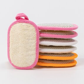 Dish Brush Manufacturer - Double-sided Loofah with Hanging Rope Pot Scrubber Multi-functional Kitchen Cleaning Cloth
