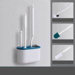 Toilet Cleaning Brush Set Manufacturer - 3 in 1 Factory Detachable Handle Black and White