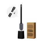 Toilet Cleaning Brush Set Manufacturer - Wall Mounted Soft Rubber Long Handle New Type Silicone Includes Brush and Holder