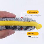Dishwashing Sponge Manufacturer - Black and White Checkered Kitchen Double-Sided Polyester Brush for Pot Cleaning Household