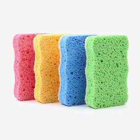 Scrubber Manufacturer - Double-sided Loofah Cleaning Pad Thickened Oil-Resistant Kitchen Wooden Pulp Cotton Dishwashing