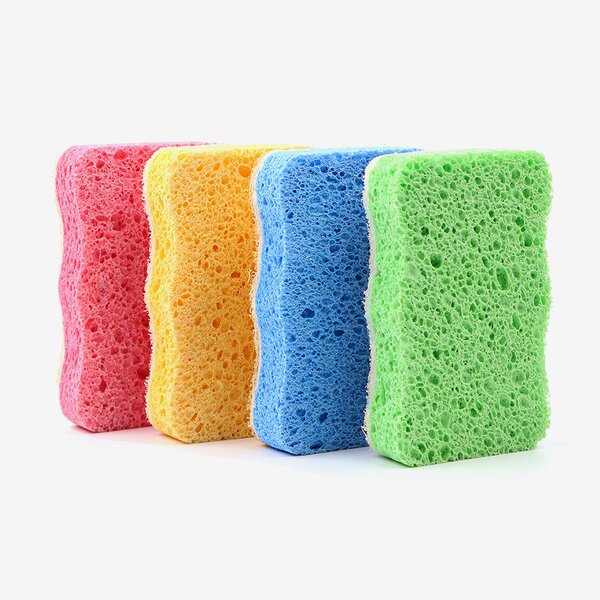 Scrubber Manufacturer - Double-sided Loofah Cleaning Pad Thickened Oil-Resistant Kitchen Wooden Pulp Cotton Dishwashing