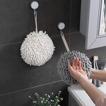 Chenille Ball Cloth Manufacturer - Microfiber White and Gray Hand Clean for Bathroom Application