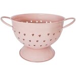 Fruit Basket Manufacturer - Galvanized Metal Round Kitchen Colander with Colorful Punching Holes & Enamel Handle for Washing