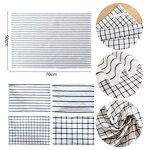 Cotton Napkin Manufacturer - Wholesale Reusable Soft Printed Plaid Stripes Woven Quick-Dry Home Kitchen Towel