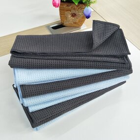 Car Wash Towel Manufacturer - Microfiber Thicken Pineapple Grid Honeycomb Mesh Waffle Absorb Water Home Cleaning Cloth
