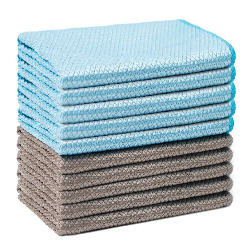 Microfiber Cleaning Cloths Manufacturer - Custom Logo Fish Scale for Glasses and Mirrors Made of Durable Nylon & Polyester