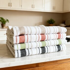 Napkins Manufacturer - Cotton Yarn Dyed Home Fabrics Kitchen Towels Household Dishwashing Cloths