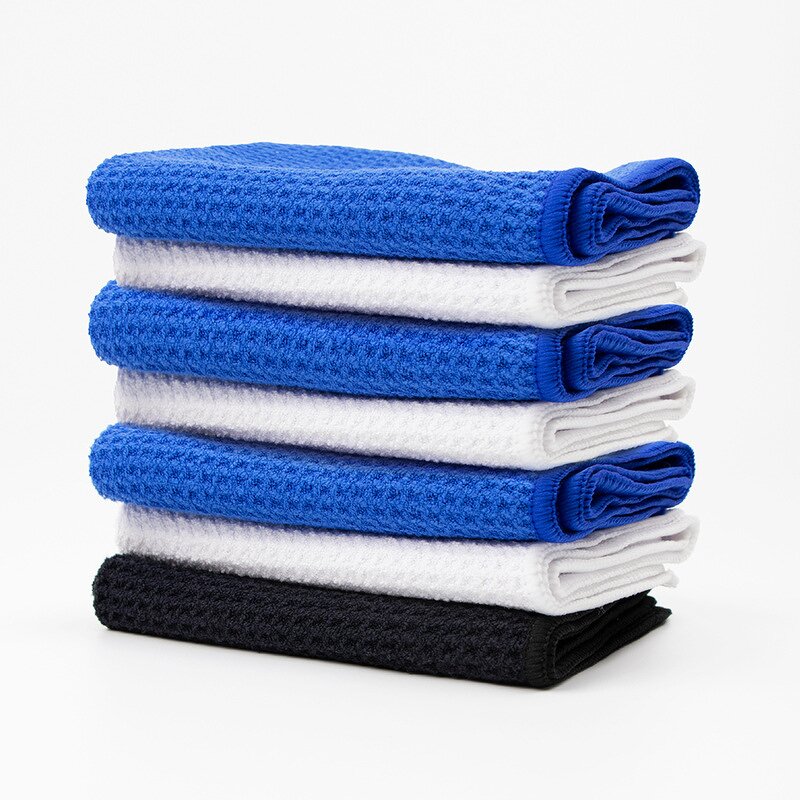 Golf Towels Manufacturer - Ultra-fine Microfiber with Logo Printing and Mountain Buckles Knitted Cleaning Cloths