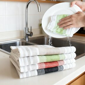 Napkins Manufacturer - Nordic Minimalist Style Cotton Yarn Dyed Home Fabrics Kitchen Towels Household Dishwashing Cloths