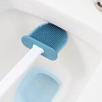 Toilet Brush Manufacturer - Fancy Silicone Brush Head Wallmounted Auto Holder with Suction Cup