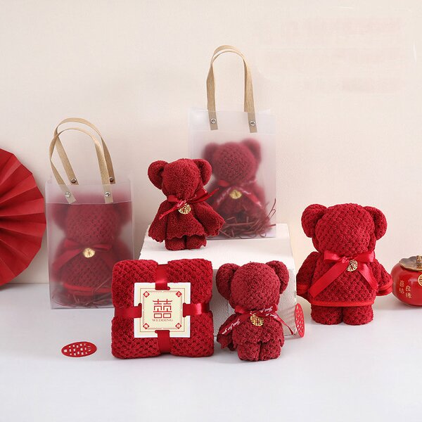 Knitted Towel Manufacturer - Bear & Pineapple Themed Creative Gift Box for Full Moon Festival Wedding & Joyful Occasions