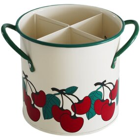 Tableware Bucket Manufacturer - Vintage Cherry Household Kitchen Metal Chopsticks Cage for Knife and Fork Storage