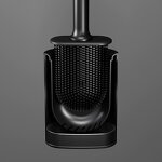 Toilet Brush Manufacturer - Newest Household Oval Shaped Stainless Steel Black Matting Coated Cleaning Brushes