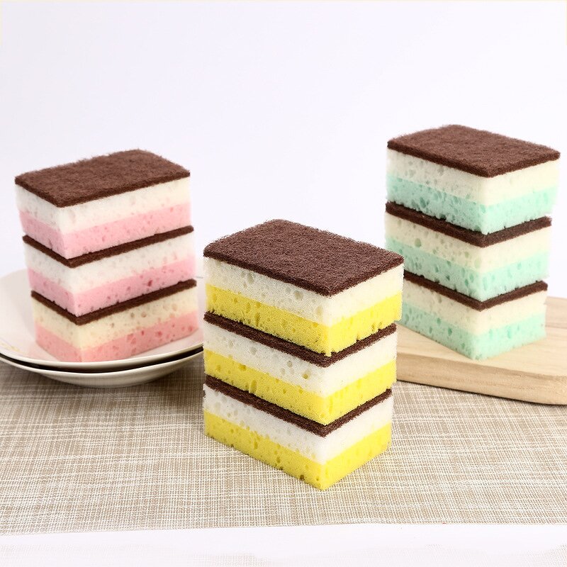 Dish Sponge Manufacturer - Factory Direct Double-sided Reusable to Clean Kitchen Sponge Scrubber