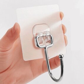 Wall Mounted Hook Manufacturer - Self-Adhesive PVC for Kitchen Bathroom Wardrobe Living Room for Tool & Cleaning Storage